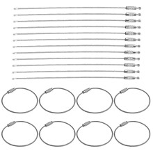20 Stücke Edelstahl Draht Schlüssel Anhänger Halter Metall Kabel Draht Lanyard mit Schraubensicherung für Aufhängen im Freien