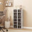 Homcom HOMCOM Set of 2 CD Storage Units with Adjustable Shelves, High Gloss White 1