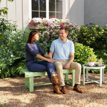 Outsunny 1.1M Outdoor Garden Bench Patio Loveseat Fir Wood 2 Person