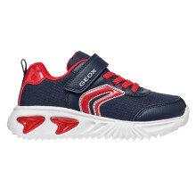 (1.5 UK, Navy/Red) Geox Boys Assister B.C Trainers