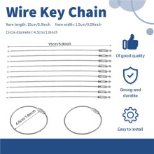 20Pcs Stainless Steel Wire Key Chain Holder Metal Cable Wire Lanyard with Screw Locking for Outdoors Hanging