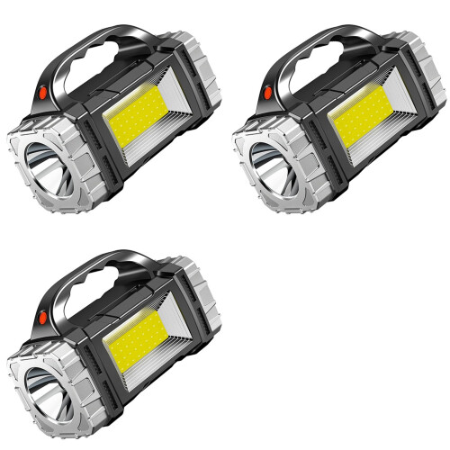 3X Portable Solar  Flashlight USB Rechargeable Waterproof Handheld Lantern LED Flashlights