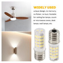 2Er-Pack Dimmbare 4-W-LED-E17-Mikrowellenlampe, Tageslicht 6000 K, 40-W-HalogenäQuivalentlicht, Keramik-E17-LED-Lampe