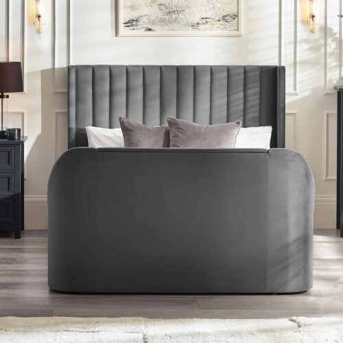 Clara Ottoman TV Bed 135cm - Dark Grey 2