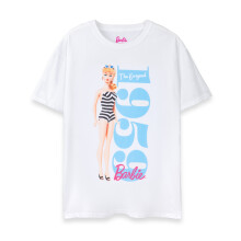 (Large) Barbie Short Sleeved T-Shirt (Womens White)