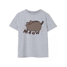 (13-14 Years) Pusheen Short Sleeved T-Shirt (Girls Grey)