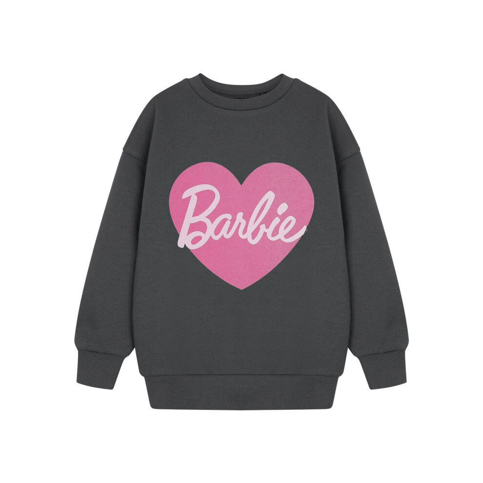 Barbie (7-8 Years) Sweatshirt (Girls Grey)