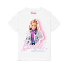 (13-14 Years) Barbie Short Sleeved T-Shirt (Girls White)