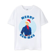 (Large) Barbie Short Sleeved T-Shirt (Mens White)