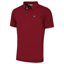 (M, Burgundy Sport) Calvin Klein Mens 2026 Campus 3 Button Ribbed Collar Golf Polo Shirt