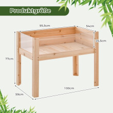 Hochbeet mit Drainage und transparenten Paneelen, 130 l