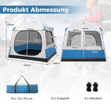 Wasserdichtes 5-Personen-Campingzelt mit Moskitonetztüren und -fenstern
