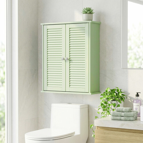 Homcom HOMCOM Bathroom Cabinet with Adjustable Shelf, Light Green