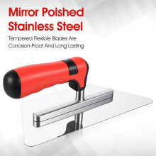 6 Pieces Polished Stainless Steel Drywall & Concrete Trowels with Soft Grip Handle, Paint Plastering & Finishing Tools