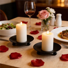 Metal Candle Plates for Pillar Candles, Decorative Iron Candle Dish Stands, Ideal for Weddings and Home Decor