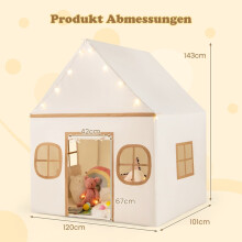 Kinderspeeltent voor binnen met sterrenlichtjes en zachte mat