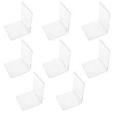 8 Transparente BuchstüTzen, Acryl-BüCherregal, L-FöRmige BuchstüTze, Bilderbuch, Album, Fach, Tafel, Aufbewahrung, Buchklammer