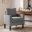 Homcom HOMCOM Removable Pillow Linen Accent Chair, Dark Grey 1