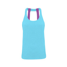 (M, Turquoise Melange) Tri Dri Womens/Ladies Double Strap Back Sleeveless Vest