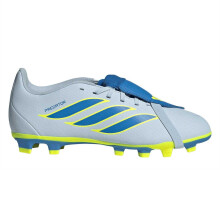 (1 UK Child, Blue/Yellow) Adidas Childrens/Kids Predator Fold Over Folded Tongue Firm Ground Football Boots