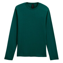 (S, Fan Marine Green) Gildan Unisex Adult Softstyle Plain Long-Sleeved T-Shirt