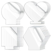 20 StüCk 2 mm Acryl-Rohlinge für Helle Basis, Kunststoffguss, Klare Acrylplatte, Acryltafel-Schilderrohling, 4 Formen