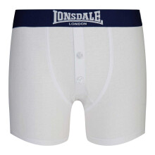 (9-10 Years, White/Navy) Lonsdale Boys Boxer Shorts (Pack of 2)