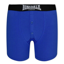 (7-8 Years, Blue/Black) Lonsdale Boys Boxer Shorts (Pack of 2)