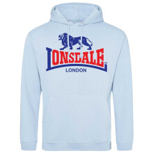 (S, Sky Blue) Lonsdale Mens Logo Pullover Hoodie