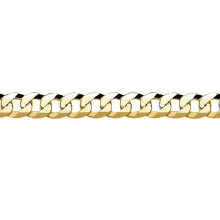 Jewelco London Yellow Gold-Plated Sterling Silver Diamond-cut Traditional Flat Curb Chain Link Bracelet - GVCH36G-7.5