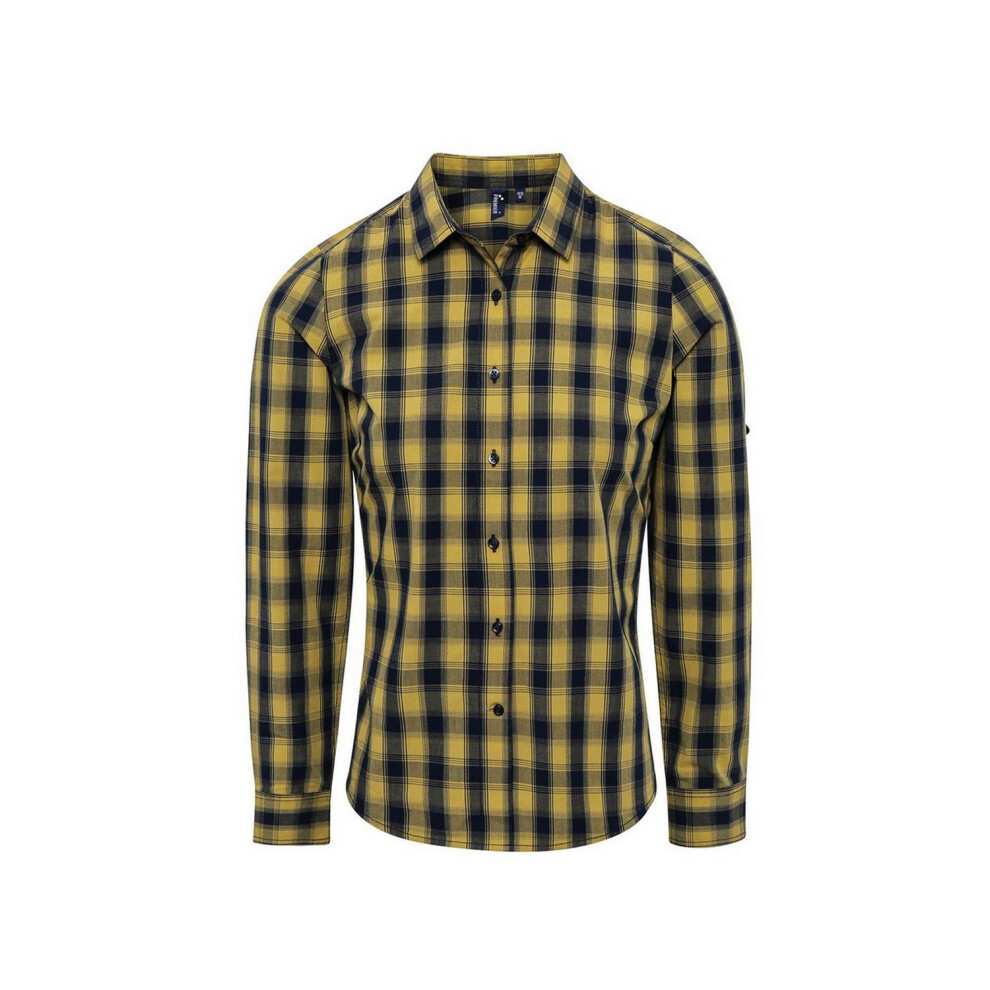 Premier Women's / Mulligan Checked Long-Sleeved Shirt - Camel/Navy - Camel/Navy - Xl - Image 3