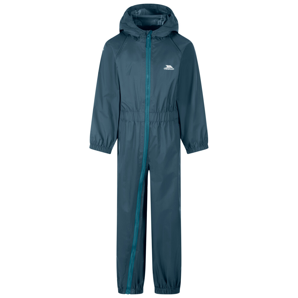 Trespass Kids Waterproof Rain Suit Button Blue 5/6 - Image 2