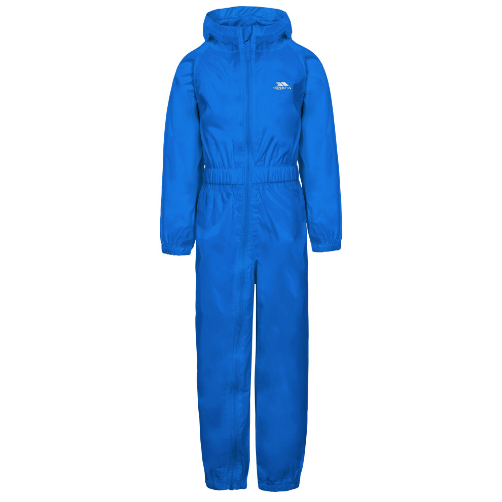 Trespass (3/4, Blue) Unisex Kids Waterproof Rain Suit - Button - Image 4