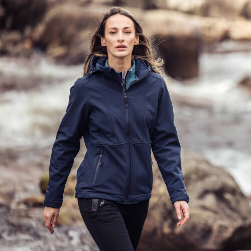 (8, Navy Marl) DLX Womens Softshell Jacket Christine