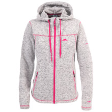 (8, Ghost / Cerise) Trespass Odelia Womens Full Zip Fleece Hood Jacket