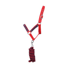 (Cob, Navy/Red) Hy Tractor Rock Horse Headcollar and Leadrope