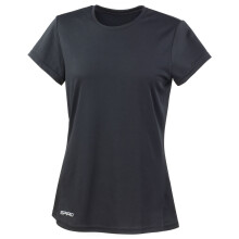 (14 UK, Black) Spiro Womens/Ladies Quick Dry T-Shirt