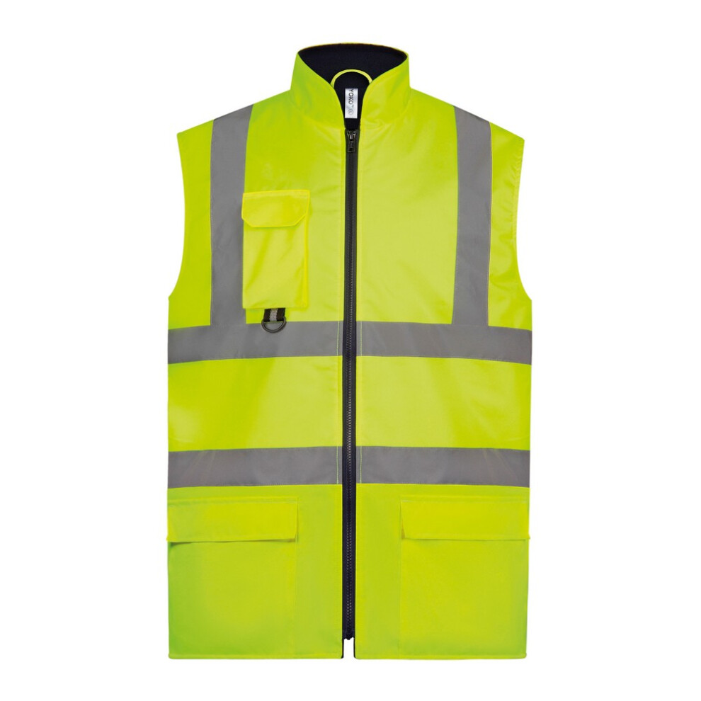 (Xl, Yellow) Yoko Adults Unisex Hi-Vis Padded Bodywarmer 5059444457845