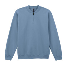 (XL, Stone Blue) Gildan Unisex Adult Softstyle Midweight Quarter Zip Sweatshirt