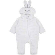 (0-6 Months, White) Larkwood Babies Rabbit Design All In One