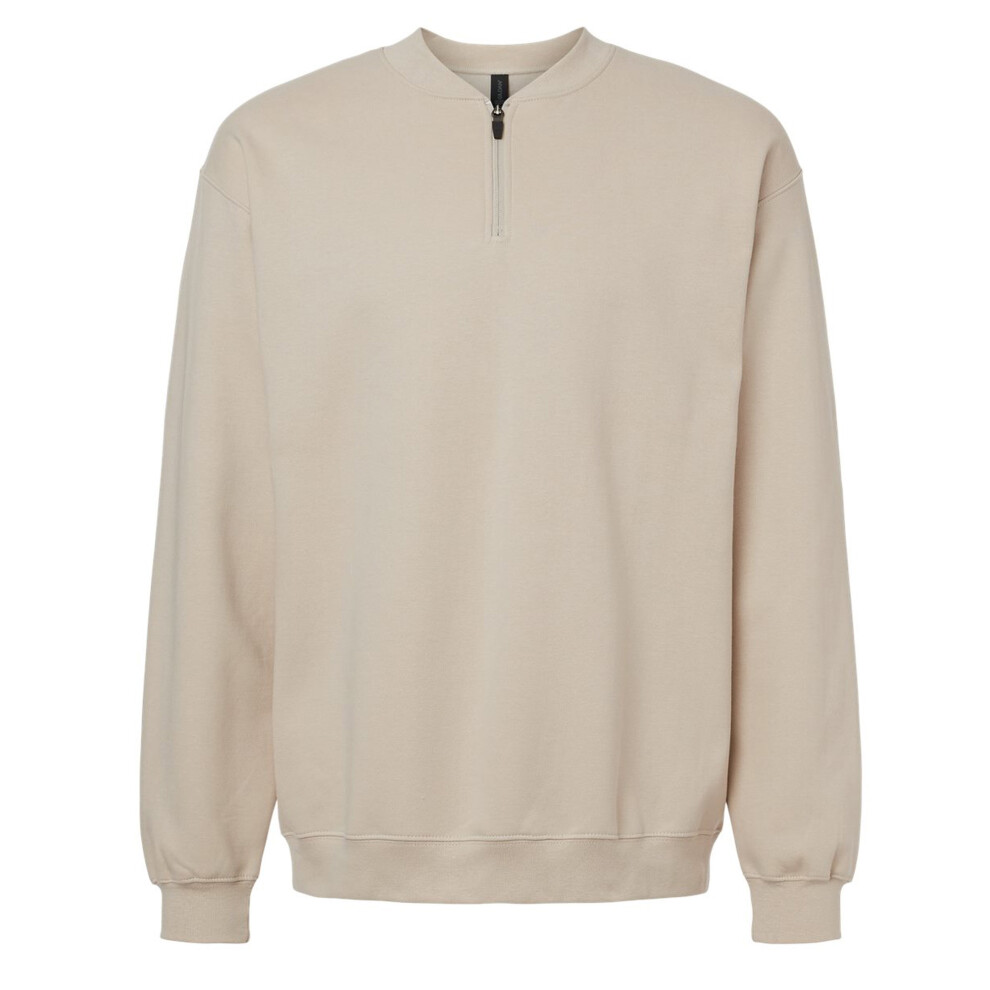 Gildan (Xxl, Sand) Unisex Adult Softstyle Midweight Quarter Zip Sweatshirt