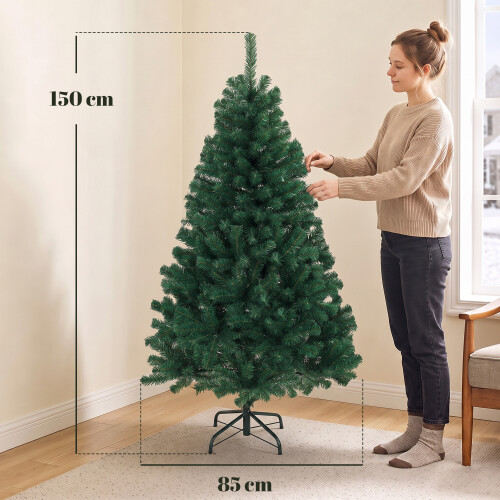 Homcom HOMCOM Artificial Christmas Tree with Hinged Design, 150cm Fir Tree 2