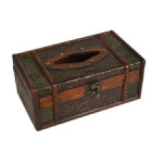 (Straight)Vintage Kupfer Ring Muster Holz Papier Tissue Box Halter Dekoration Verwendung Geschenk