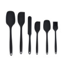 (Black)Silikon Spatel Löffel Set 6tlg Küchenutensilien inkl. Gummi Gießen Gebäck Pinsel Löffel Antihaft und Res Heat