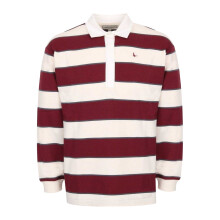 (16 UK, Burgundy/Navy) Jack Wills Womens/Ladies Stripe Polo Shirt