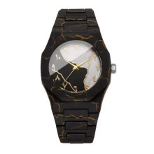 Marble Texture Unisex Casual Quartz Arabic Dial Fashion Watch