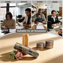 400Pcs Coin Wrappers, 100 Each for Quarters, Pennies, Dimes, Nickels, Assorted Striped, Standard Size