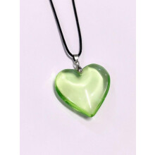 (StyleG)Fashion Red Glass Heart Pendant Necklace With Alloy Charm For Women Gift