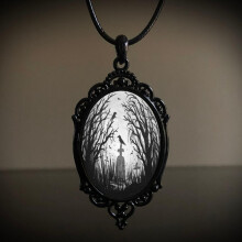 (Style 8)Gothic Raven Forest Pendant Accessory With Electroplating For Stylish Office Attire