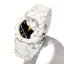 Marble Texture Unisex Casual Quartz Arabic Dial Fashion Watch